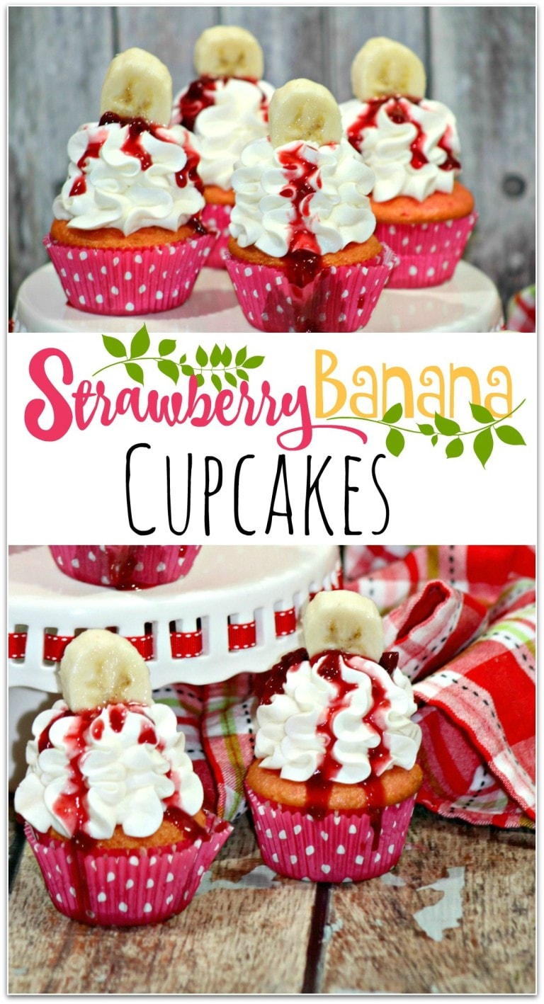 Strawberry Banana Cupcakes