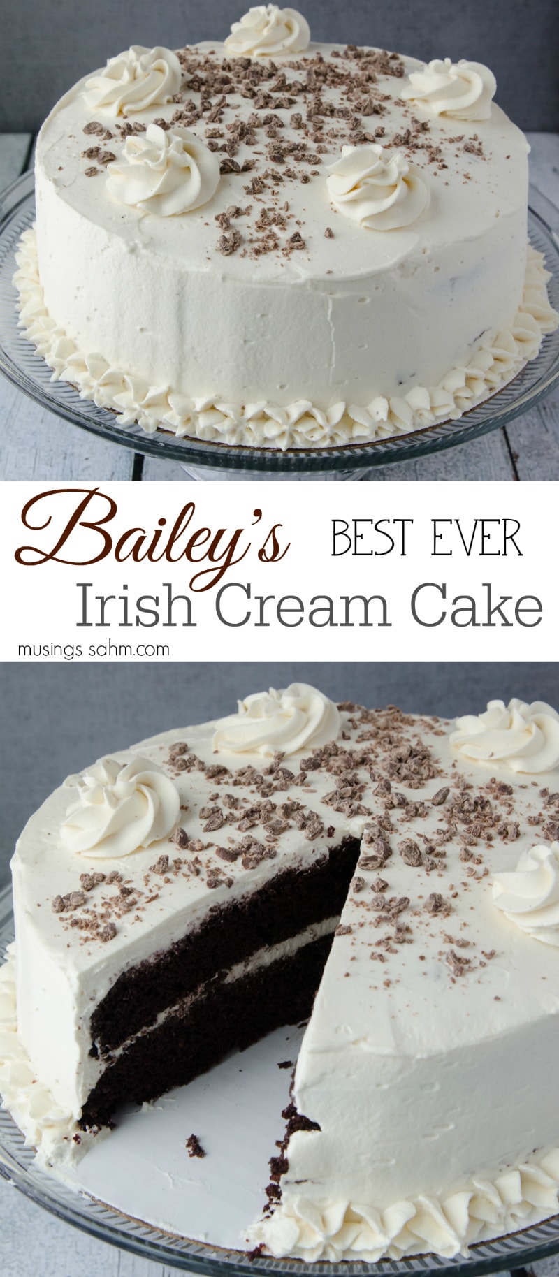 The Best Irish Cream Cake with Real Whipped Cream & Bailey's - Living ...