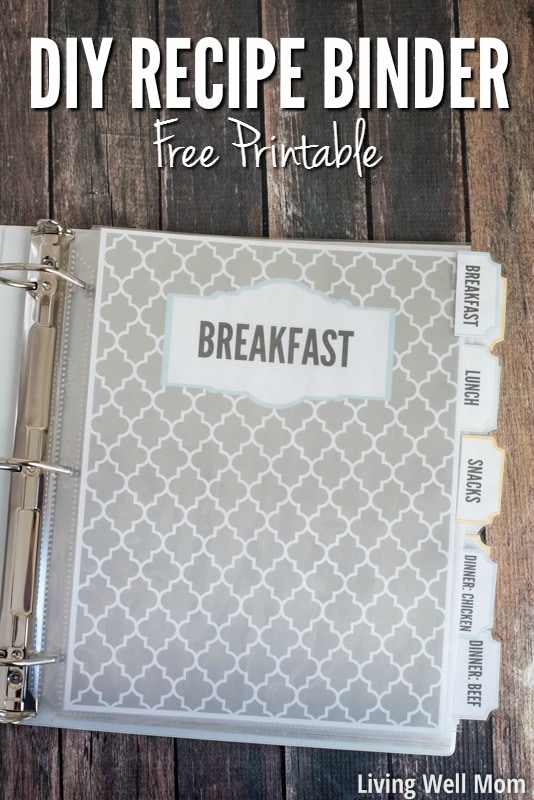 Recipe Binder Printable Kit by Living Well Mom
