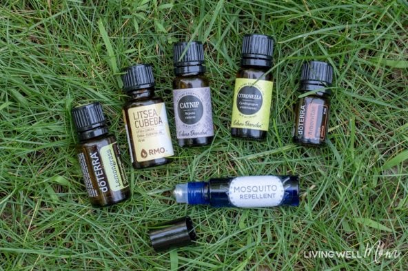 Say good-bye to mosquitoes with this all-natural homemade essential oil mosquito repellent recipe. There's two quick-and-easy-to-make versions- a spray and an essential oil roller blend. With citronella, lemongrass, catnip, and 2 more unique essential oils, this works great at naturally keeping mosquitoes at bay, even in wooded, buggy settings!
