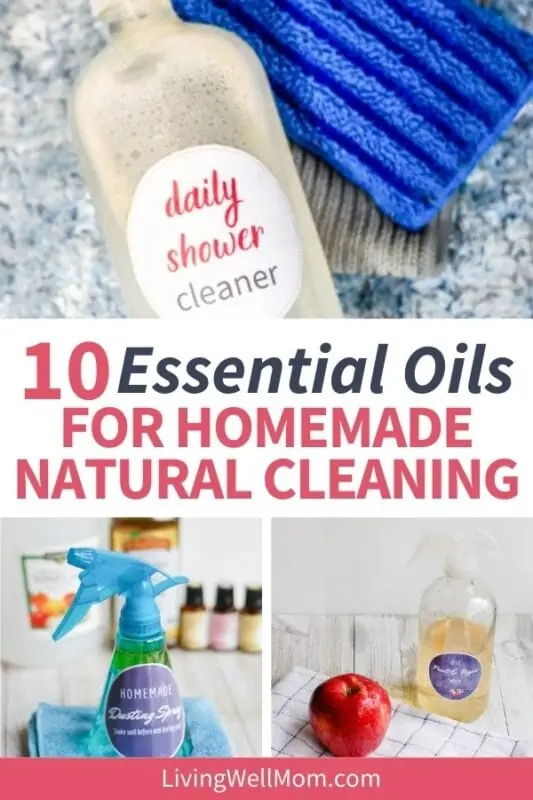 collage of photos of homemade cleaning solutions