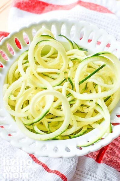 zucchini noodles in a bowl 