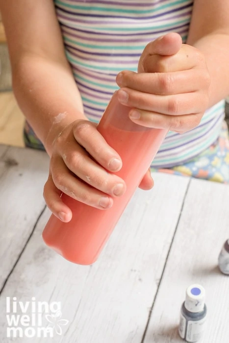 Mixing together diy sidewalk paint