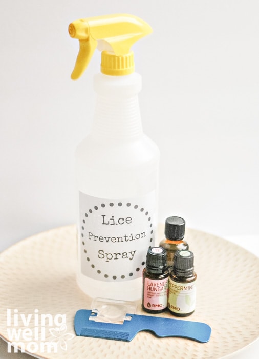 Lice prevention spray made with essential oils