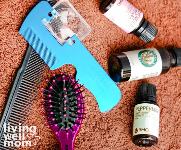 Ingredients and supplies for lice prevention spray