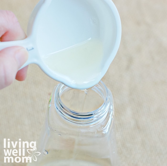 adding glycerin to a soap bottle