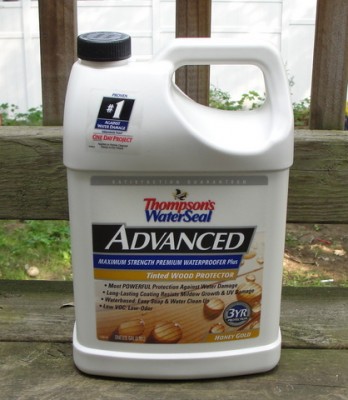 Thompson's Waterseal Advanced Treated Wood Protector product on deck