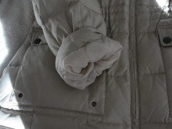 sleeve and pocket of white winter coat