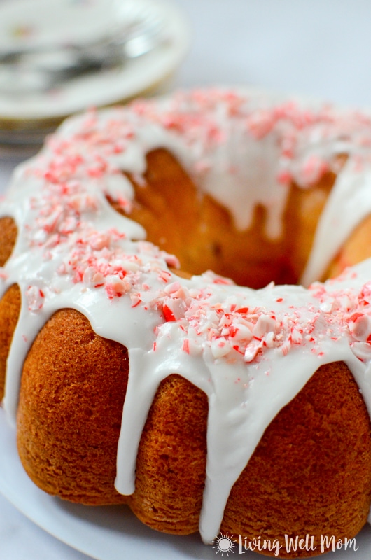 Peppermint Ribbon Cake recipe | light holiday dessert