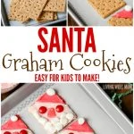 With no baking involved, Santa Graham Cookies are a perfect easy Christmas cookie recipe for kids to make. They’ll love decorating their cookies as much as they will eating them!