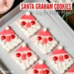 With no baking involved, Santa Graham Cookies are a perfect easy Christmas cookie recipe for kids to make. They’ll love decorating their cookies as much as they will eating them!
