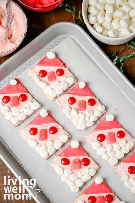 Santa cookies made with candy and icing