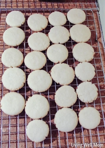 the cookies cooling a a metal rack 