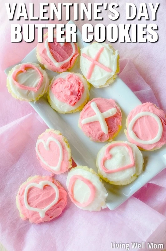 Frosted valentine butter cookies 