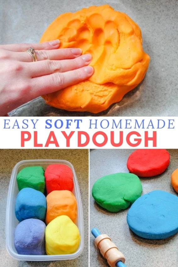 Recipe for easy, soft homemade playdough.
