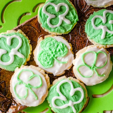 St Patrick's day frosted butter cookies