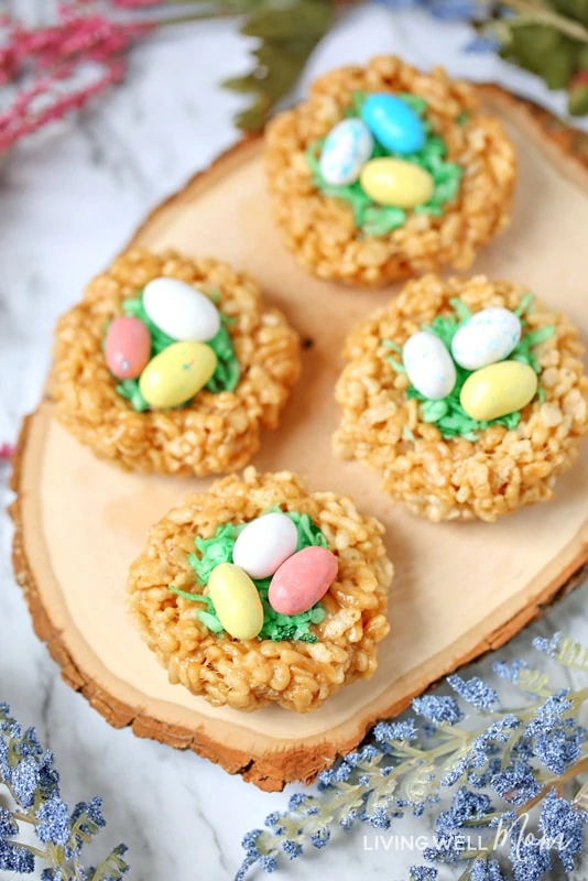 Easter Rice Krispie Treats Peanut Butter "Nests"