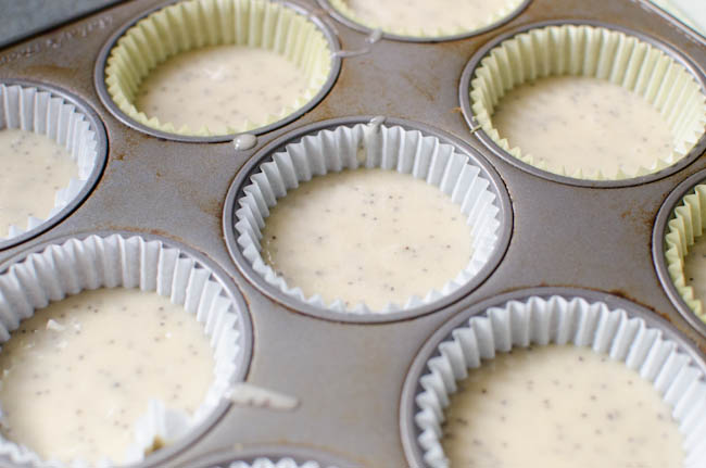 poppyseed muffins dough in muffin tins