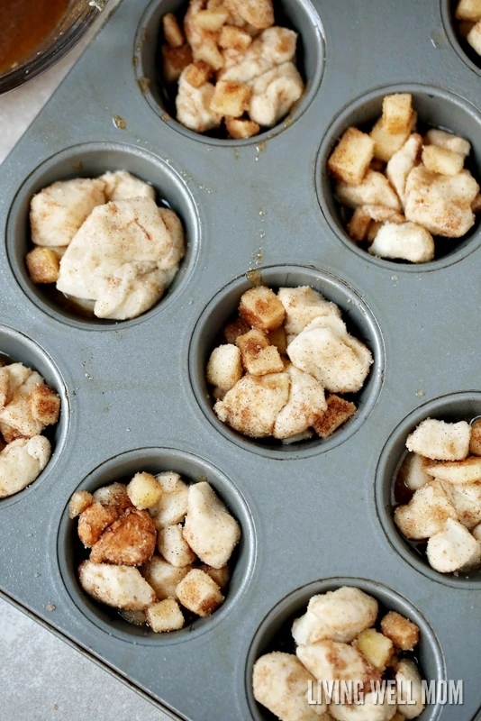 Bursting with cinnamon apple flavor, Apple Monkey Bread Bites is easy enough for kids to help make and they’ll love munching on this favorite snack!