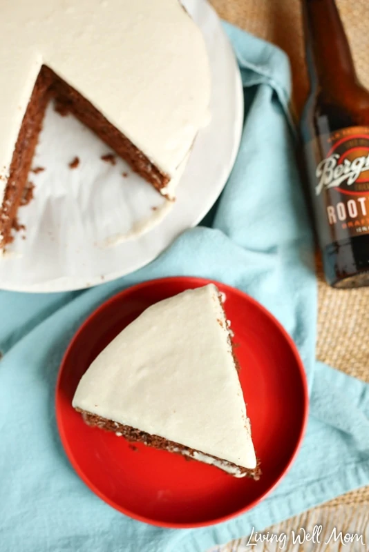 This easy-to-make Chocolate Root Beer Float Cake has all the flavors of your favorite sweet drink in a delicious chocolate cake! It’s perfectly flavored with root beer while the creamy frosting adds the perfect “foamy’ touch. It’s really no surprise that this chocolate cake is a family favorite recipe!