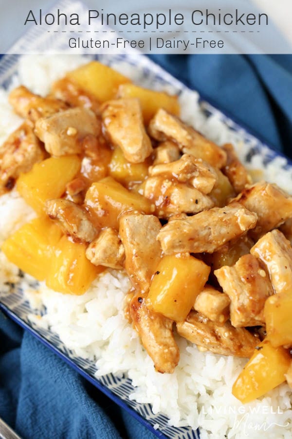 aloha pineapple chicken with rice dinner