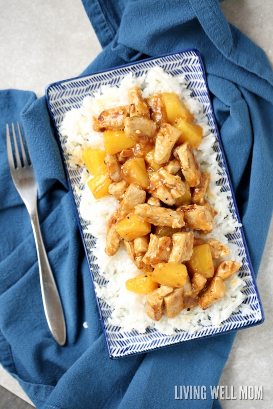 aloha chicken dinner recipe gluten free rice and pineapples