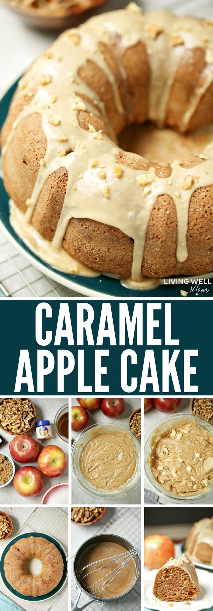 With a perfect blend of cinnamon, apple, and nutmeg, this Caramel Apple Cake is topped with a delightful caramel icing and will quickly become a favorite fall dessert!