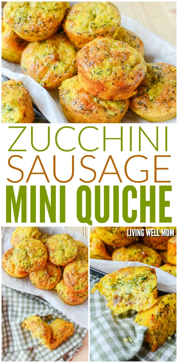 Make this hearty breakfast ahead of time, freeze it, then pop in the microwave for an delicious on-the-go breakfast the whole family will love! This Zucchini Sausage Mini Quiches recipe is gluten-free and kid-approved.