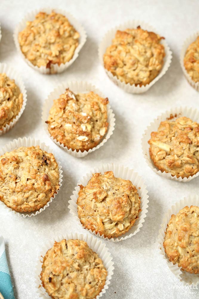 Apple Oatmeal Muffins - this simple muffin recipe is both mom and kid-approved because it’s delicious without a lot of sugar. It’s a great snack for school or after school. Make ahead and freeze too!
