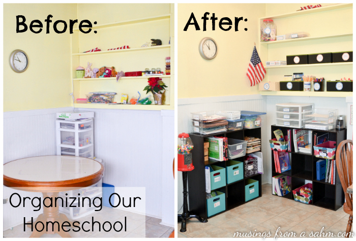 Organizing Our Homeschool Area - Living Well Mom