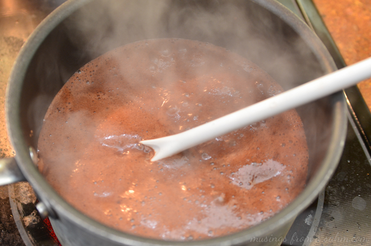 steaming chocolate