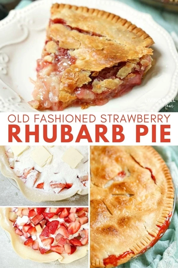 old fashioned strawberry rhubarb pie pin