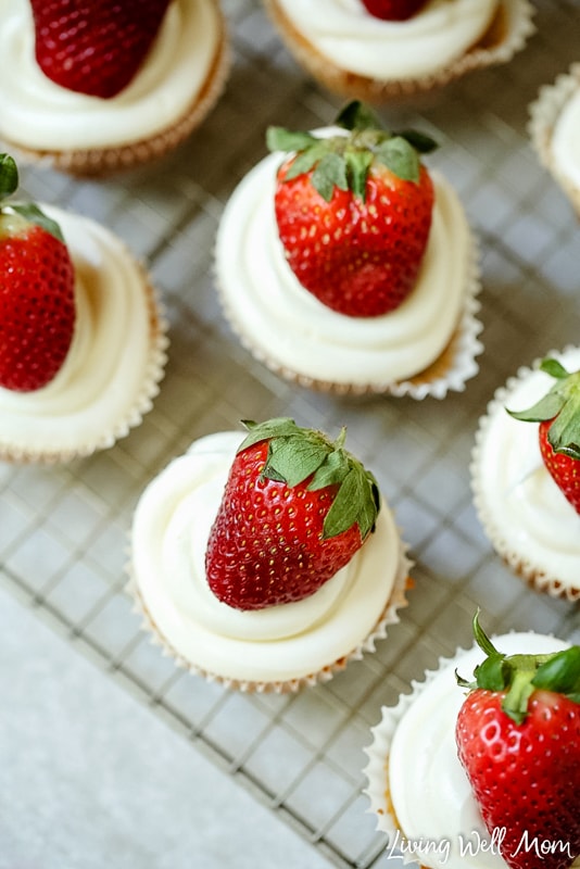 Cupcakes with fresh berries and cheesecake inspired icing. 