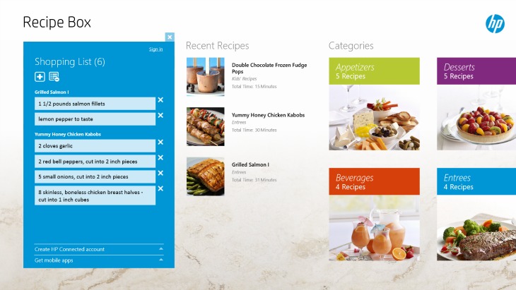 Hp touchsmart recipe box что это