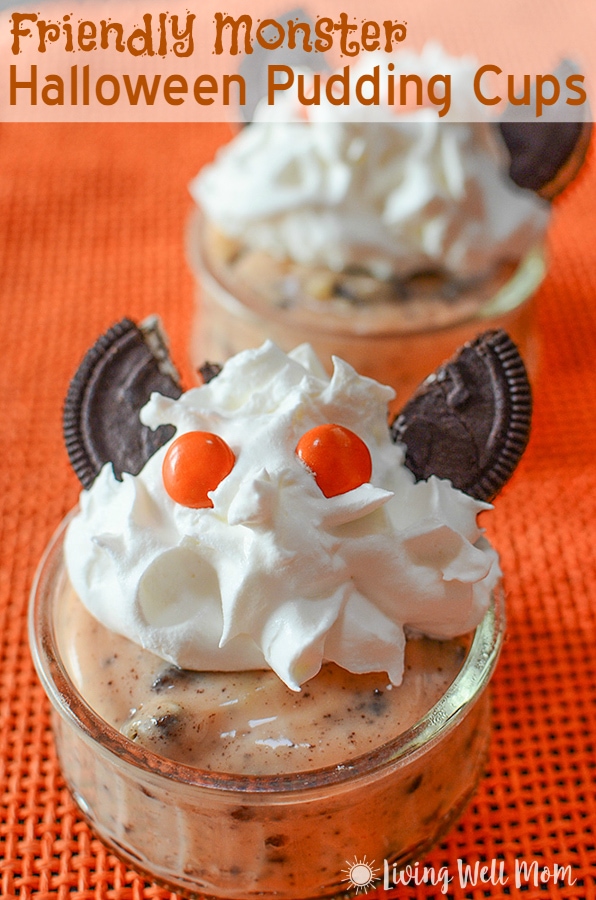 Friendly Monster Halloween Pudding Cups - Living Well Mom