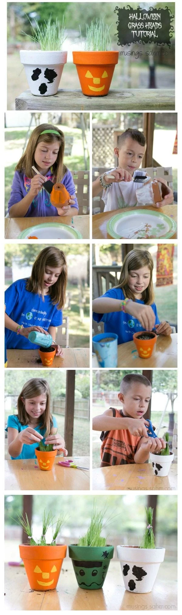 Kids will love making their own scary pot with this fun Halloween Grass Heads activity, then planting and caring for their grass. Once it's grown, they can cut it and tie the grass into fun styles!