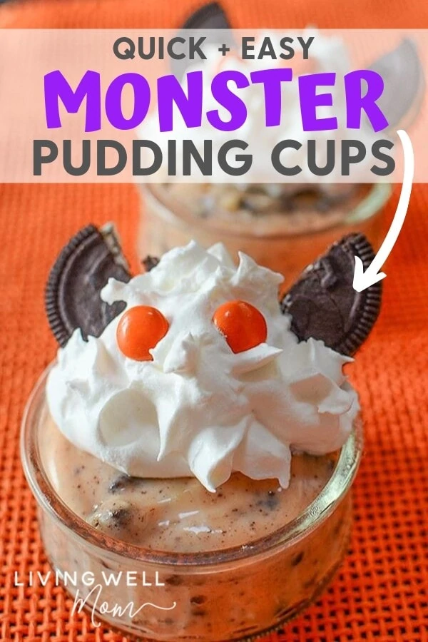 quick and easy monster pudding cups for halloween