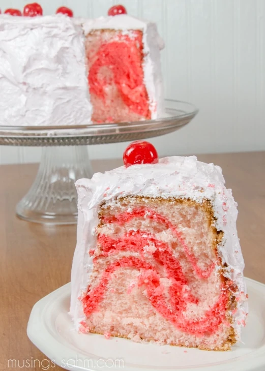 slice of Cherry Chiffon Cake