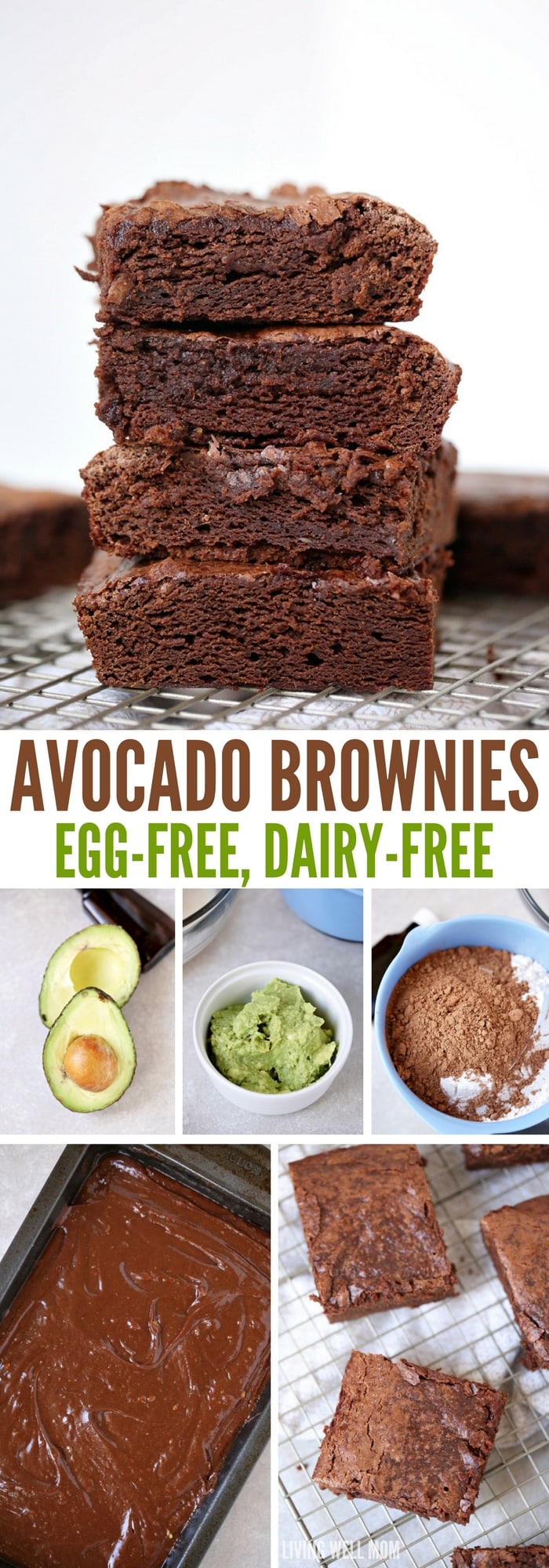 Super-Moist Avocado Brownies are mouthwateringly delicious and so easy to make! Kids love this egg-free brownie recipe too; your whole family will enjoy this chocolate dessert. #brownies #avocado #eggfree #dessert #easyrecipe #chocolaterecipes
