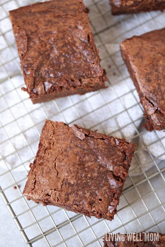 brownie made with avocado on a cooling rack