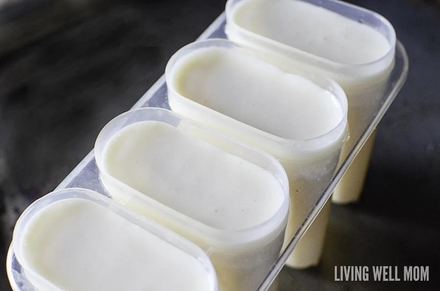 These Orange Yogurt Popsicles are unbelievably easy to make and a satisfying nutritious snack kids of all ages will love. And you’ll love how this simple recipe will fill them up, thanks to the added protein from the yogurt!