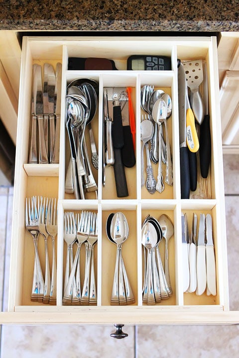 organized kitchen drawer example from Kevin & Amanda
