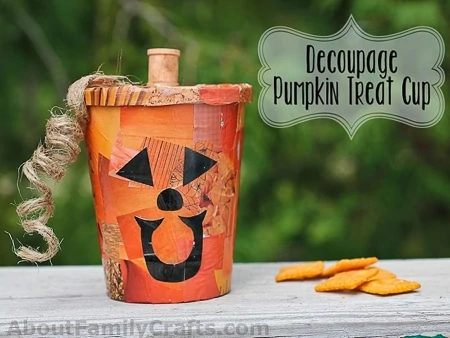 Decoupage Pumpkin Treat Cup