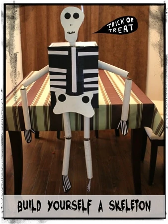 Build your own skeleton out of boxes and cardboard tubes