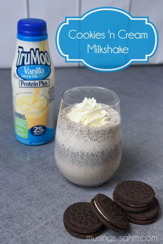 This quick & easy Cookies 'n Cream Milkshake recipe is a favorite family treat, for both the kids and mom and dad! 