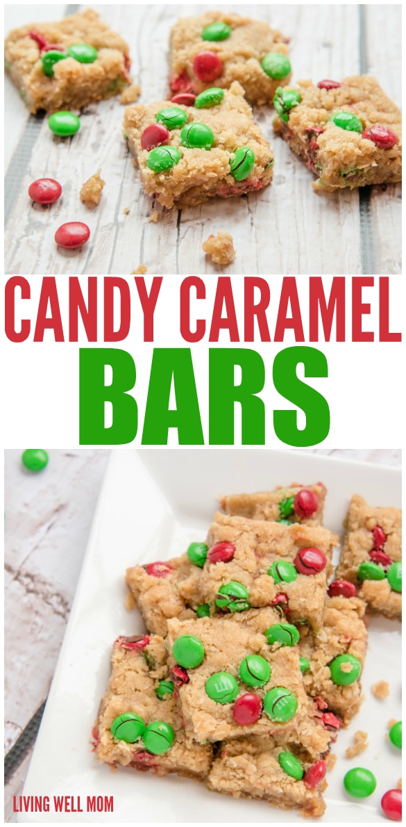 Candy Caramel Bars: With M&Ms and a chewy caramel center, this family-favorite recipe never lasts long on any Christmas cookie plate.
