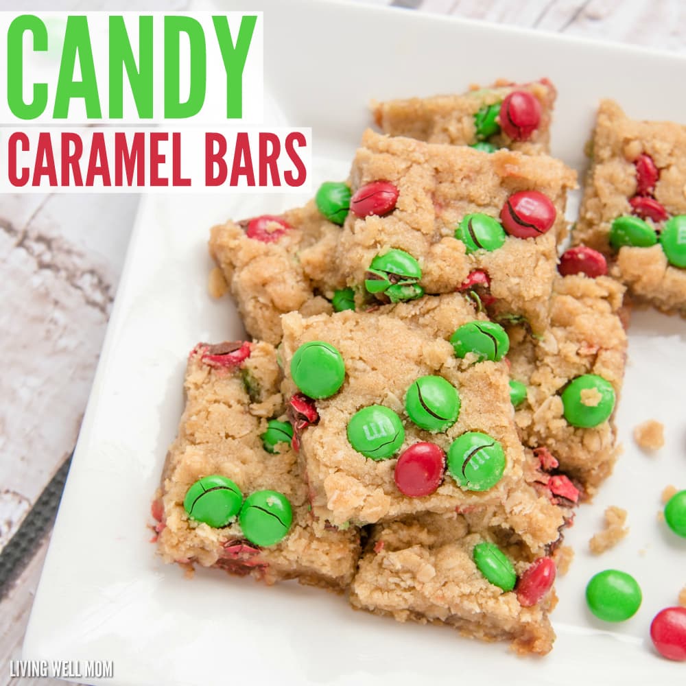 Candy Caramel Bars: With M&Ms and a chewy caramel center, this family-favorite recipe never lasts long on any Christmas cookie plate.
