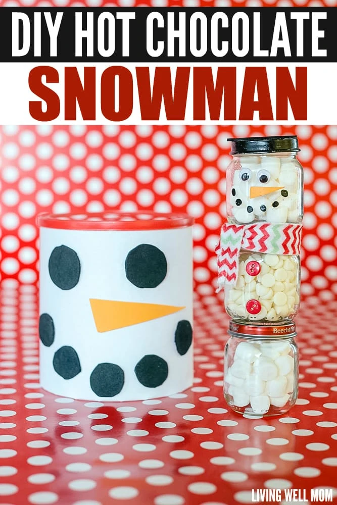 A homemade gift idea that doubles as a fun craft for kids, this DIY Hot Cocoa Snowman is adorable and easy to make too!