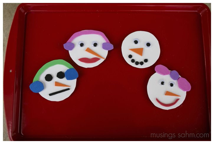 Mix and Match Magnetic Snowman Craft tutorial 