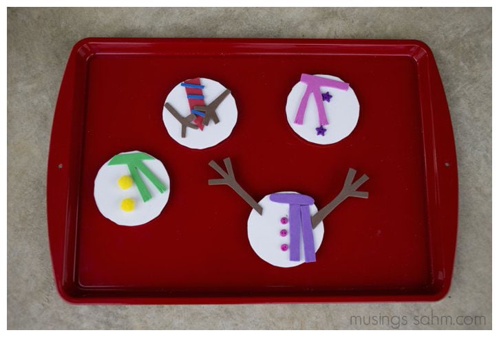 mix and match magnetic snowman craft 